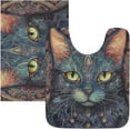 thumbnail image 1 of SKYSONIC Bathroom Rug Toiletry Mat Set, 2 pack Ethnic Cat Painting Print, Fluffy Plush Absorbent Bath Rugs Carpet for Bathroom Floor Toilet Tub and Shower,23.6"x15.7"+17.3"x13.4", 1 of 7