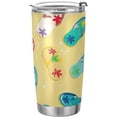 thumbnail image 1 of SKYSONIC Beach Shoes Tumbler Stainless Steel Double Wall Vacuum Reusable Insulated Mug with Straw and Built-in Coaste for Cold and Hot Beverages, 20oz, 1 of 7