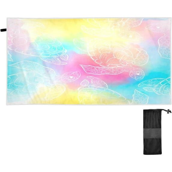 SKYSONIC Beach Towels 30"x60", Beautiful Turtle Camping Towels Animal Sand Free Beach Towel, Large Beach Towels Quick Dry Bath Travel Towels Pool Yoga Beach Mat for Men Women