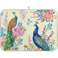 thumbnail image 1 of SKYSONIC Beautiful Birds Peacocks and Flowers Microfiber Dish Drying Mat Absorbent Dish Draining Mat Large Size 18 x 24 Dishes Drainer Mat for Countertop Dish Drying Pads, 1 of 7