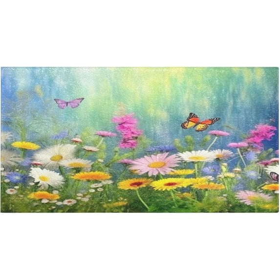 SKYSONIC Beautiful Butterfly Kitchen Mats 20"x39" Absorbent Non Slip Runner Rug Machine Washable Kitchen Floor Mat for Home Bathroom Door