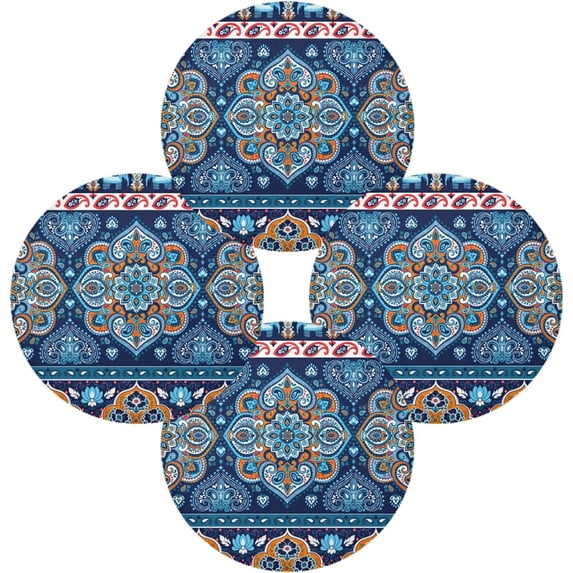SKYSONIC Beautiful Mandala Round Placemats for Dining Table Non-Slip Heat-Resistant Polyester Table Mats Set of 4 Washable Table Mats for Kitchen Dining Table Decoration (511)