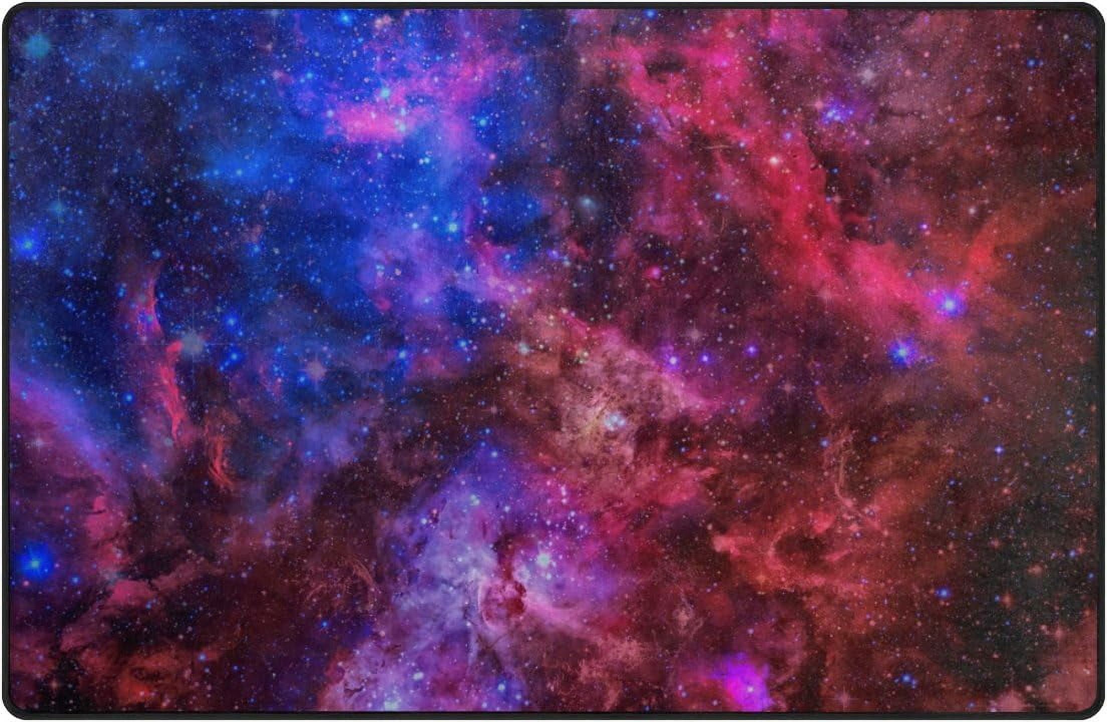 SKYSONIC Beautiful Nebula Stars Area Rug Pad 60x39 inch, 100% Light ...