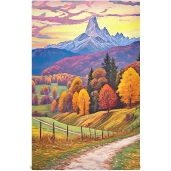 SKYSONIC Beautiful Scenery Kitchen Towels, 18 x 28 Inch Super Soft and Absorbent Dish Cloths for Washing Dishes, 1 PCS Reusable Multi-Purpose Microfiber Hand Towels for Kitchen
