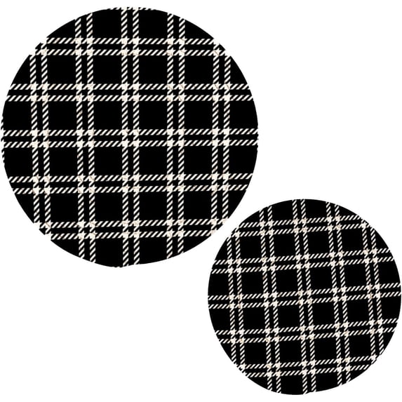 SKYSONIC Black & White Tartan Check Plaid Pot Holders Trivets, 2 Pcs Heat Resistant Trivets,Gingham Cotton Thread Weave Mats for Hot Pads Pans Pot Bowl Teapot for Kitchen Decor