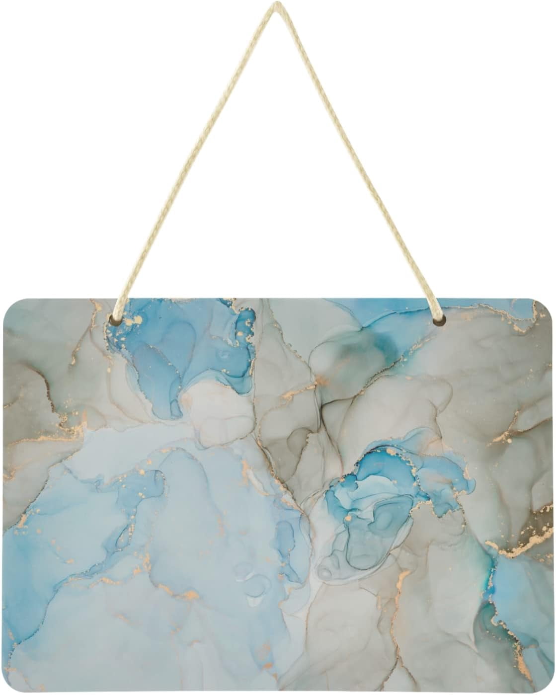 SKYSONIC Blue Marble Welcome Sign Front Door Decor Wall Hanging Plaque ...