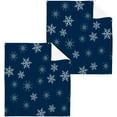 thumbnail image 1 of SKYSONIC Blue Snowflake Cotton Washcloths Set of 6, Highly Absorbent Soft Fingertip Towel for Bathroom, Gym, Hotel and Spa, 12 x 12 Inch, 1 of 7