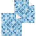 thumbnail image 1 of SKYSONIC Blue Snowflake Washcloths Set of 4, Highly Absorbent Soft Cotton Fingertip Towels for Bathroom, Kitchen, Gym, Spa, Home Decor, 12 x 12 Inch, 1 of 7