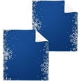 thumbnail image 1 of SKYSONIC Blue Snowflake Washcloths Set of 4, Highly Absorbent Soft Cotton Fingertip Towels for Bathroom, Kitchen, Gym, Spa, Home Decor, 12 x 12 Inch, 1 of 7