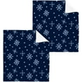 thumbnail image 1 of SKYSONIC Blue Snowflake Washcloths Set of 6, Highly Absorbent Soft Cotton Fingertip Towels for Bathroom, Kitchen, Gym, Spa, Home Decor, 12 x 12 Inch, 1 of 7