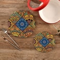 thumbnail image 1 of SKYSONIC Boho Colorful Flower Pot Holders Trivets, 2 Pcs Heat Resistant Trivets,Fantasy Floral Cotton Thread Weave Mats for Hot Pads Pans Pot Bowl Teapot for Kitchen Decor, 1 of 7