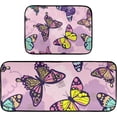 thumbnail image 1 of SKYSONIC Butterfly 2 Pieces Kitchen Rug Cushioned Anti-Fatigue Kitchen Rugs Set for Home Office Laundry,19.7" x 27.6"+19.7" x 47.2", 1 of 7