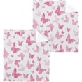 thumbnail image 1 of SKYSONIC Butterfly Cotton Washcloths Set of 2, Highly Absorbent Soft Fingertip Towel for Bathroom, Gym, Hotel and Spa, 12x12 Inch, 1 of 7