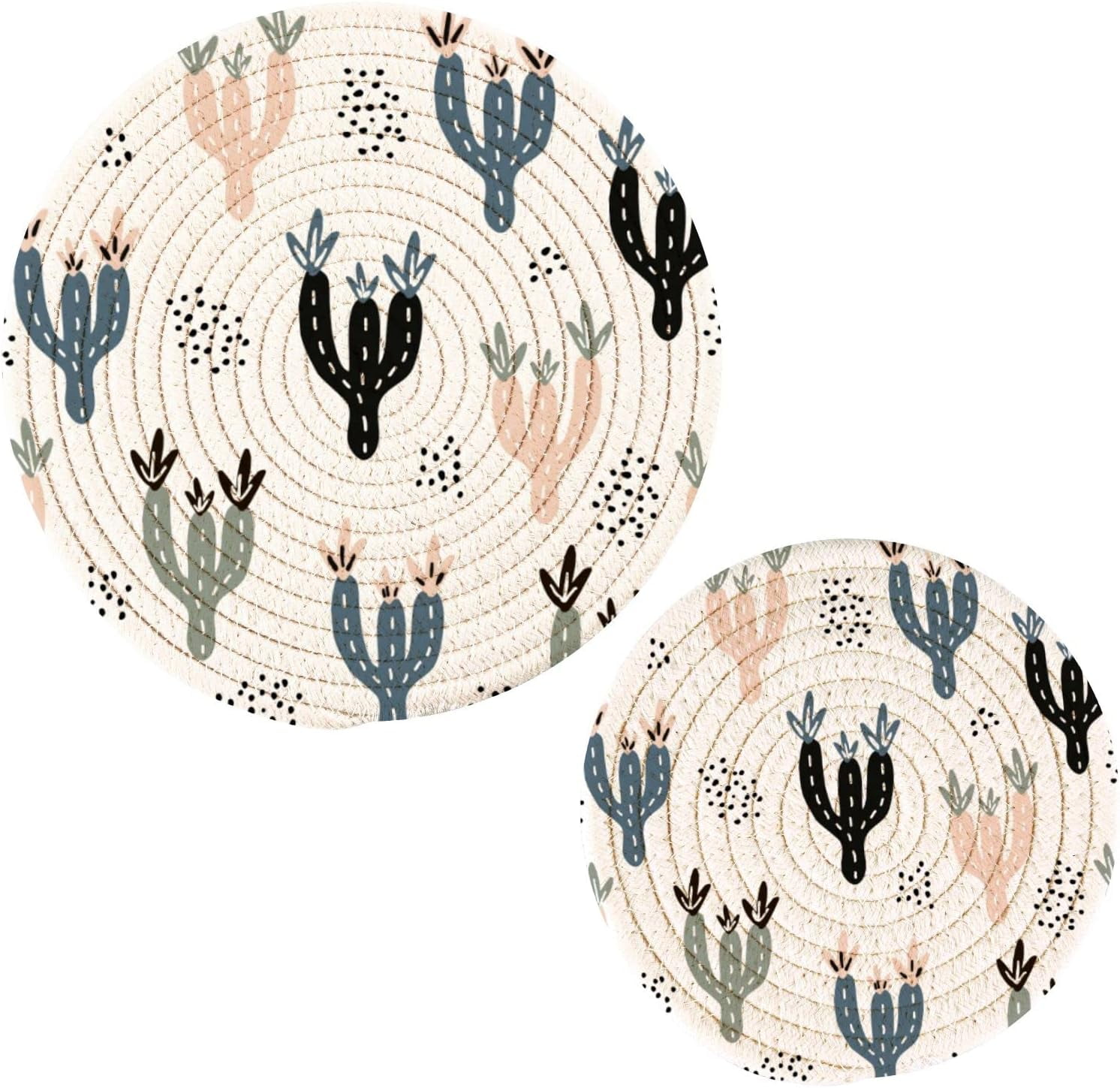 SKYSONIC Cactus Pot Holders Trivets Set of 2 Heat Resistant Hot Pads