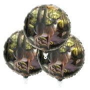 SKYSONIC Camouflage Round Mylar Balloons - Pack of 3 - Ideal for Themed Parties, Camo Design, Birthdays, Graduations, Father's Day Events