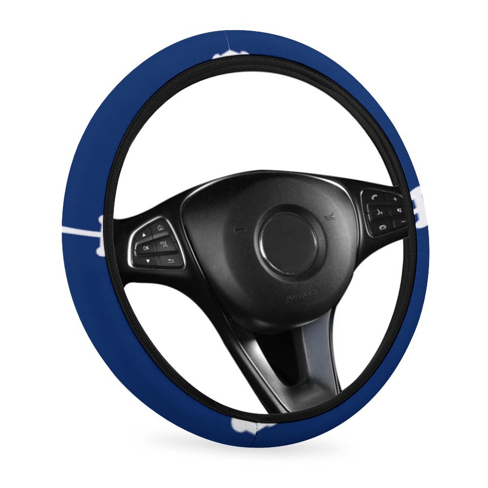 SKYSONIC Car Steering Wheel Cover Elastic Universal Fit, Travel Pattern