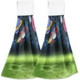 thumbnail image 1 of SKYSONIC Cartoon Outer Space Planet Rocket 2Pcs Kitchen Hanging Towel Set Hand Towels with Hanging Loop, Absorbent Bathroom Hand Towel Soft Thick Dish Cloth Dry Towel for Kitchen Bathroom, 12"x17", 1 of 6