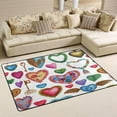thumbnail image 1 of SKYSONIC Cartoon Retro Hearts Non-Slip Area Rug, Valentine Theme Floor Carpet Comfort Floor Mats Decor for Indoor Front Porch Living Room Bedroom Kitchen, 36"x24", 1 of 5