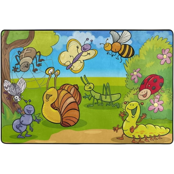 SKYSONIC Cartoon Wild Animals Lightweight Carpet Mats Area Soft Rugs Floor Mat Rug Decoration for Kids Room Living Room Bedroom 72 x 48 inches