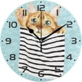 thumbnail image 1 of SKYSONIC Cats Wall Clock 10 Inch Silent Non Ticking Round Clock Oil Painting Clock Easy to Read Clock for Living Room Bedroom Bathroom Home Decor, 1 of 7