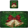 thumbnail image 1 of SKYSONIC Christmas Bell Leather Placemats Set of 2 Non Slip Heat-Resistant Washable Waterproof Table Place Mats with Coasters for Kitchen Dining Table Holiday Home Decoration,11.8" x 17.5", 1 of 7