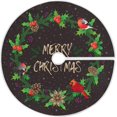 thumbnail image 1 of SKYSONIC Christmas Christmas Tree Skirt Home Decoration Large Round Christmas Tree Skirt for Holiday Party Home Christmas Day Ornaments 35.4 Inch, 1 of 6