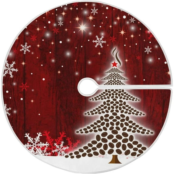 SKYSONIC Christmas Christmas Tree Skirt Home Decoration Large Round Christmas Tree Skirt for Holiday Party Home Christmas Day Ornaments 35.4 Inch