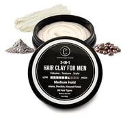 Controlled Chaos 3-in-1 Hair Clay for Men 3oz   Matte Finish, Medium Hold Styling Clay with Kaolin for Texture & Volume, Non-Greasy, Flake-Free, Easy Washout, All Hair Types