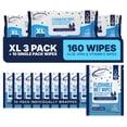 thumbnail image 1 of Air Jungles Flushable Wipes 160 Ct for Adult and Kid, XL 7 x 7 in with Aloe Vera & Vitamin E, Ultra Soft - Septic and Sewer Safe- Fresh Scent-3 Packs + 10 Individually Wrapped, 1 of 9