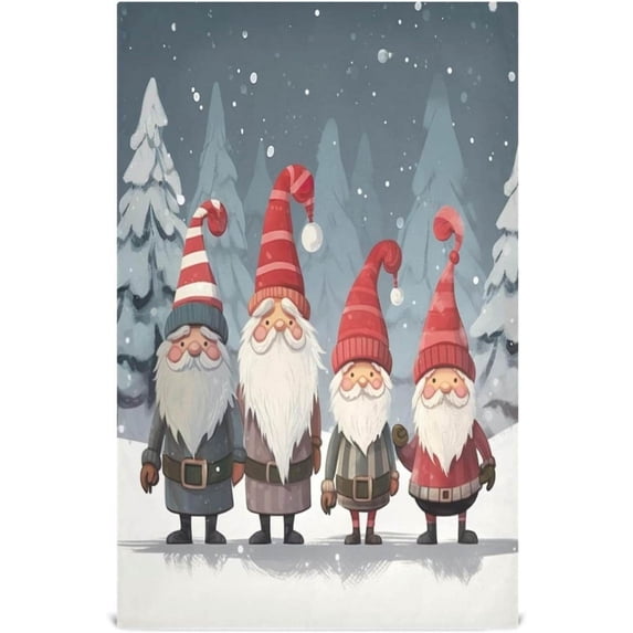 SKYSONIC Christmas Gnome Kitchen Towels, 18 x 28 Inch Super Soft and Absorbent Dish Cloths for Washing Dishes, 6 PCS Reusable Multi-Purpose Microfiber Hand Towels for Kitchen