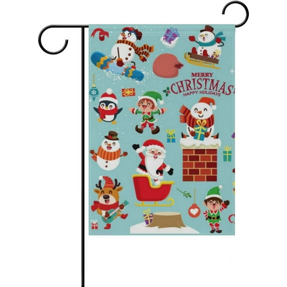 SKYSONIC Christmas Happy Holidays Double-Sided Printed Garden House Sports Flag-28x40(in)-Polyester Decorative Flags for Courtyard Garden Flowerpot