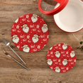 thumbnail image 1 of SKYSONIC Christmas Head Santa Pot Holders Trivets, 2 Pcs Heat Resistant Trivets, Cotton Thread Weave Mats for Hot Pads Pans Pot Bowl Teapot for Kitchen Decor, 1 of 7