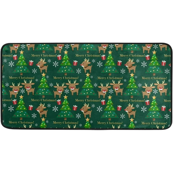 SKYSONIC Christmas Kitchen Rug Anti Fatigue Kitchen Floor Mat Non Slip Waterproof Long Standing Mat Throw Kitchen Runner Rug for Kitchen Washroom Bedroom 39 x 20 Inch