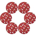 thumbnail image 1 of SKYSONIC Christmas Round Placemats for Dining Table Non-Slip Heat-Resistant Polyester Table Mats Set of 6 Washable Table Mats for Kitchen Dining Table Decoration, 1 of 5
