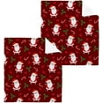 thumbnail image 1 of SKYSONIC Christmas Santa Claus Washcloths Set of 6, Highly Absorbent Soft Cotton Fingertip Towels for Bathroom, Kitchen, Gym, Spa, Home Decor, 12 x 12 Inch, 1 of 7