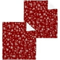thumbnail image 1 of SKYSONIC Christmas Snowflake Red Washcloths Set of 4, Highly Absorbent Soft Cotton Fingertip Towels for Bathroom, Kitchen, Gym, Spa, Home Decor, 12 x 12 Inch, 1 of 7