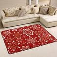 thumbnail image 1 of SKYSONIC Christmas Snowflakes Non-Slip Area Rug, Red Floor Carpet Comfort Floor Mats Decor for Indoor Front Porch Living Room Bedroom Kitchen, 36"x24", 1 of 7