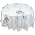 thumbnail image 1 of SKYSONIC Christmas Snowman Round Tablecloth 60 Inch Waterproof Stain and Wrinkle Resistant Washable Decorative Table Covers for Kitchen Dining Tabletop Party Outdoor Picnic, 1 of 7