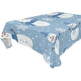 thumbnail image 1 of SKYSONIC Christmas Snowman Tablecloth Waterproof Washable Polyester Square Table Cover Durable Tablecloth for Kitchen Dining Table Party Decor (60 X 90 Inch), 1 of 7