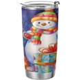 thumbnail image 1 of SKYSONIC Christmas Snowman Tumbler Stainless Steel Double Wall Vacuum Reusable Insulated Mug with Straw and Built-in Coaste for Cold and Hot Beverages, 12oz, 1 of 7