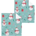 thumbnail image 1 of SKYSONIC Christmas Snowman Washcloths Set of 6, Highly Absorbent Soft Cotton Fingertip Towels for Bathroom, Kitchen, Gym, Spa, Home Decor, 12 x 12 Inch, 1 of 7