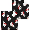 thumbnail image 1 of SKYSONIC Christmas Snowman Washcloths Set of 6, Highly Absorbent Soft Cotton Fingertip Towels for Bathroom, Kitchen, Gym, Spa, Home Decor, 12x12 Inch, 1 of 7