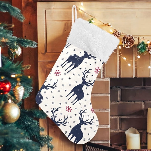 SKYSONIC Christmas Stocking Personalized Christmas Large Candy Stocking Hanging Gift Xmas Stockings Decoration 1 PC for Family Holiday Party Ornaments Decor Fireplace