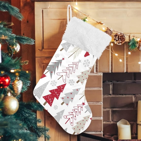 SKYSONIC Christmas Stocking Personalized Christmas Tree Large Candy Stocking Hanging Gift Xmas Stockings Decoration 2 PCS for Family Holiday Party Ornaments Decor Fireplace