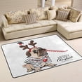 thumbnail image 1 of SKYSONIC Christmas Stripe Dog Non-Slip Area Rug, Merry Xmas Floor Carpet Comfort Floor Mats Decor for Indoor Front Porch,Living Room, Bedroom,Kitchen,72"x48", 1 of 5