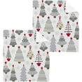 thumbnail image 1 of SKYSONIC Christmas Tree Cotton Washcloths Set of 2, Highly Absorbent Soft Fingertip Towel for Bathroom, Gym, Hotel and Spa, 12 x 12 Inch, 1 of 7