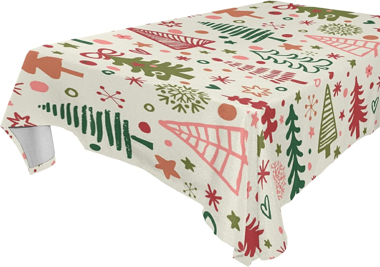 SKYSONIC Christmas Tree Tablecloth Waterproof Washable Polyester Square