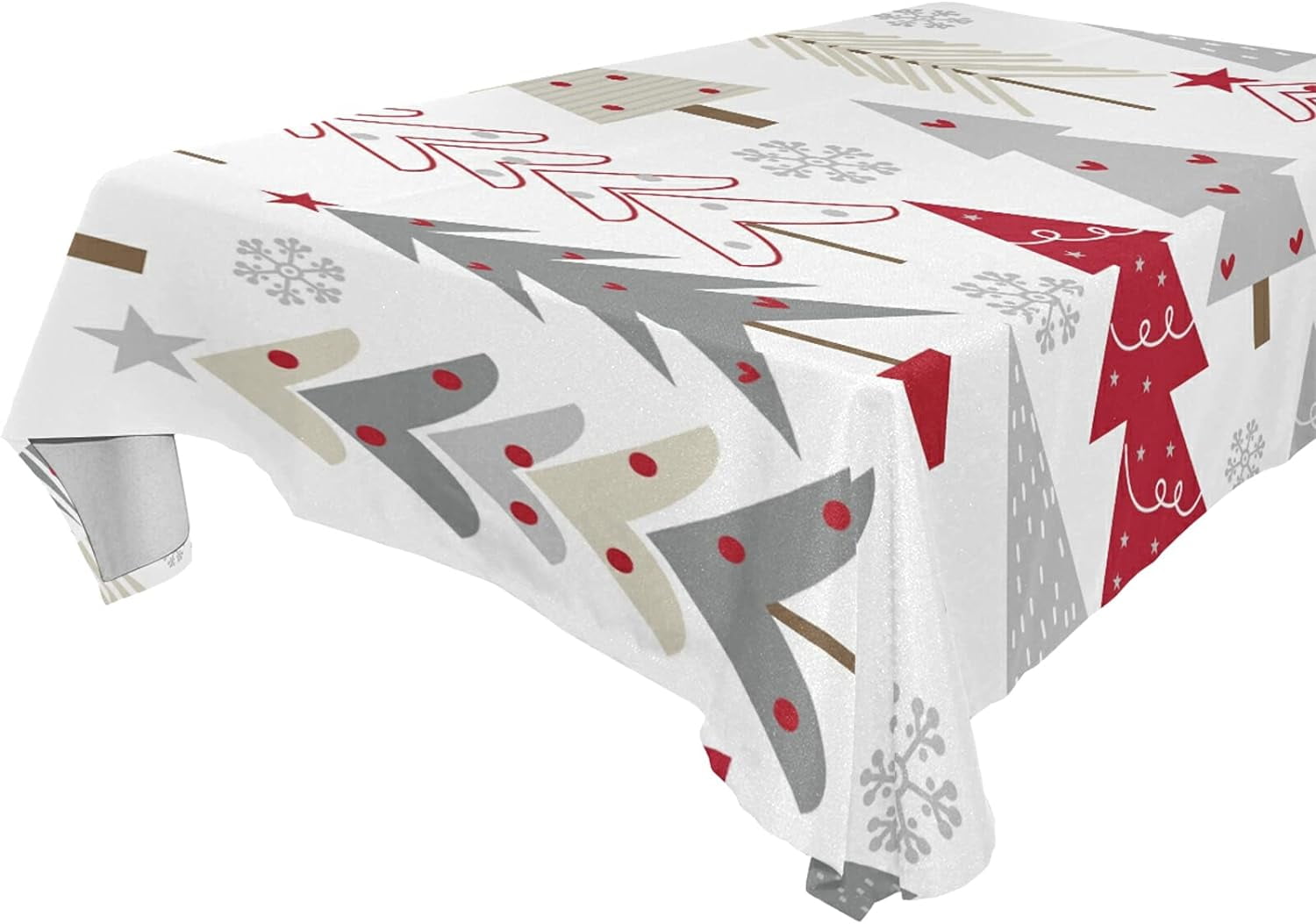 SKYSONIC Christmas Tree Tablecloth Waterproof Washable Polyester Square
