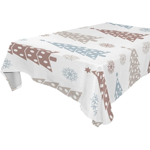 SKYSONIC Christmas Tree Tablecloth Waterproof Washable Polyester Square Table Cover Durable Tablecloth for Kitchen Dining Table Party Decor (60 X 108 Inch)