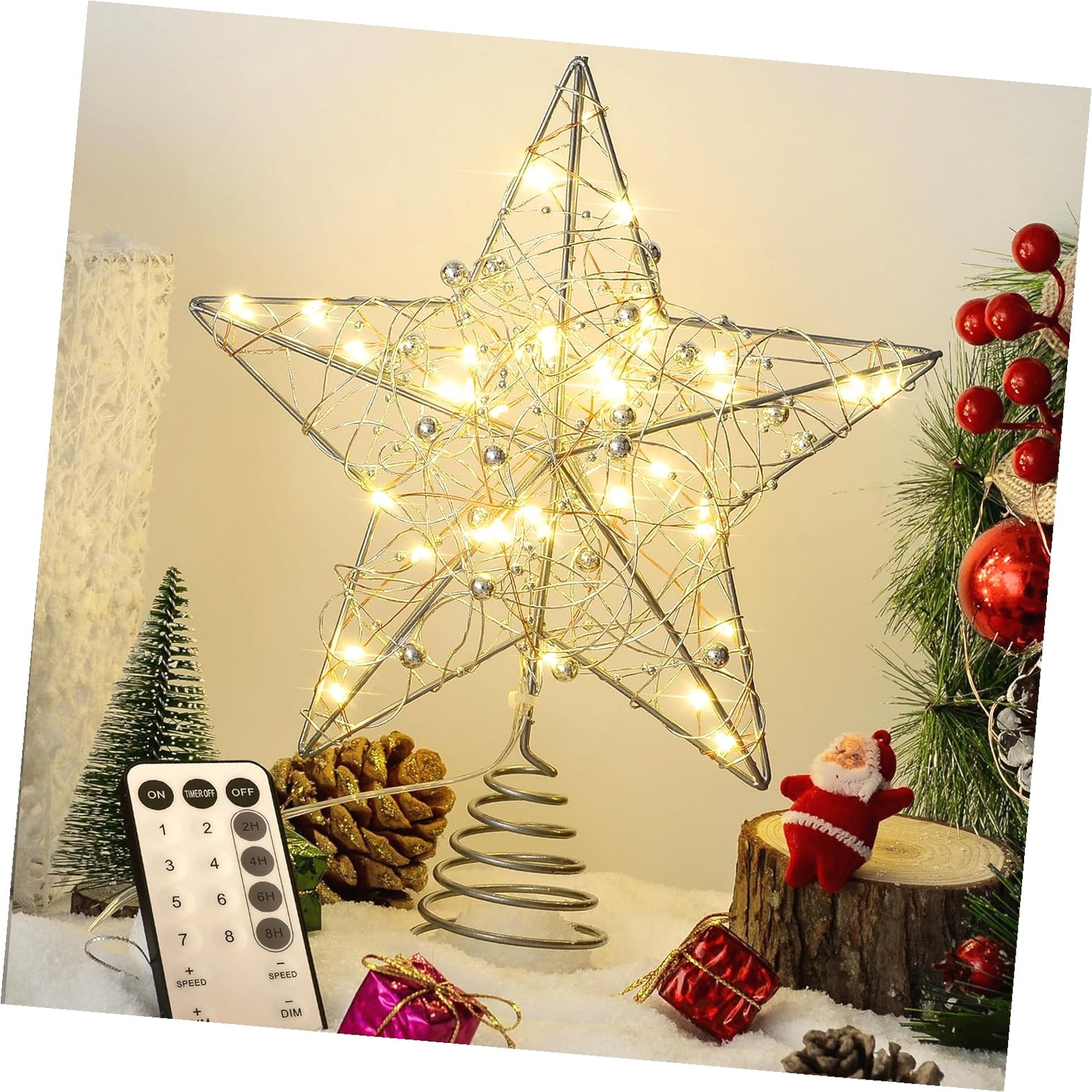 SKYSONIC Christmas Tree Topper, 40 Light Tree Topper Star, Christmas ...